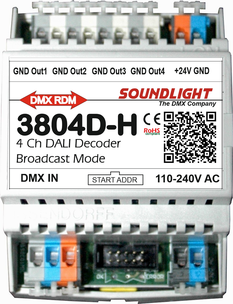 DMX DSI/DALI Decoder, 4 Kanal, RDM