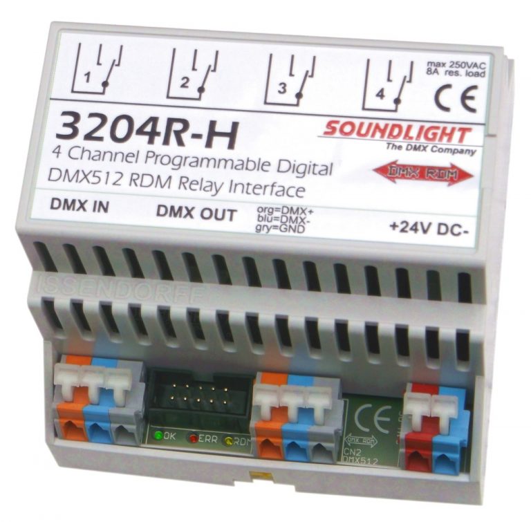 DMX Relais 3204R-H, 4x 8A, UM, 24VDC