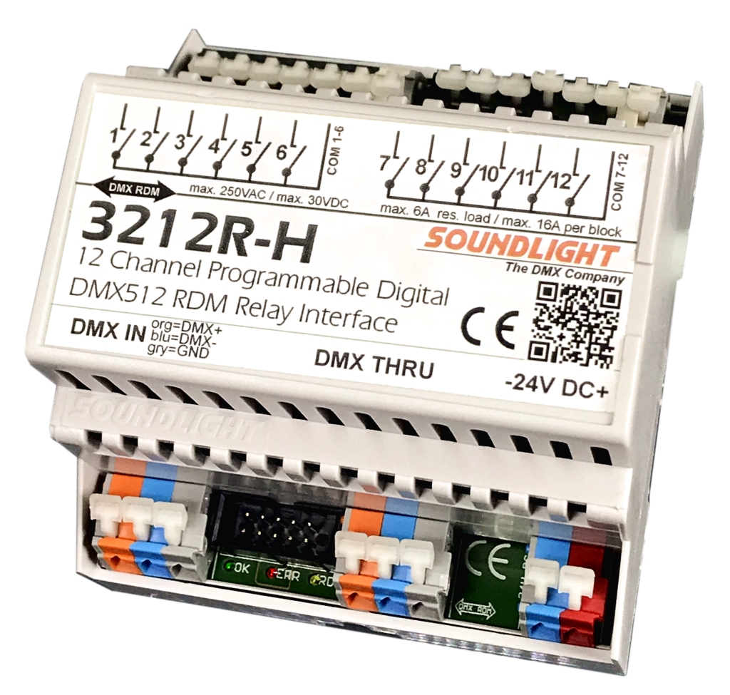 DMX Relay, 12 outputs, DIN