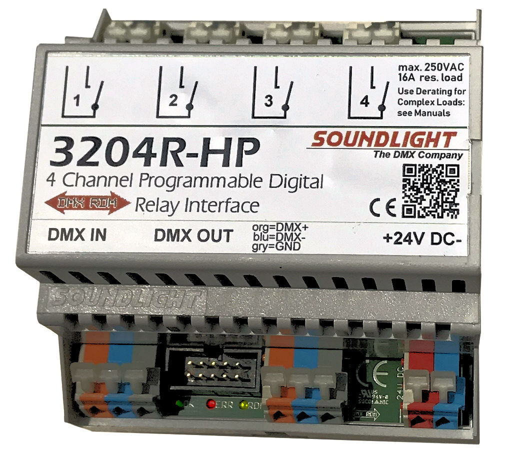 DMX Relais 3204R-HP, 4x 16A, EIN, 24VDC