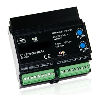 Hutschienendimmer, UD-700, DMX/RDM; 2x700W